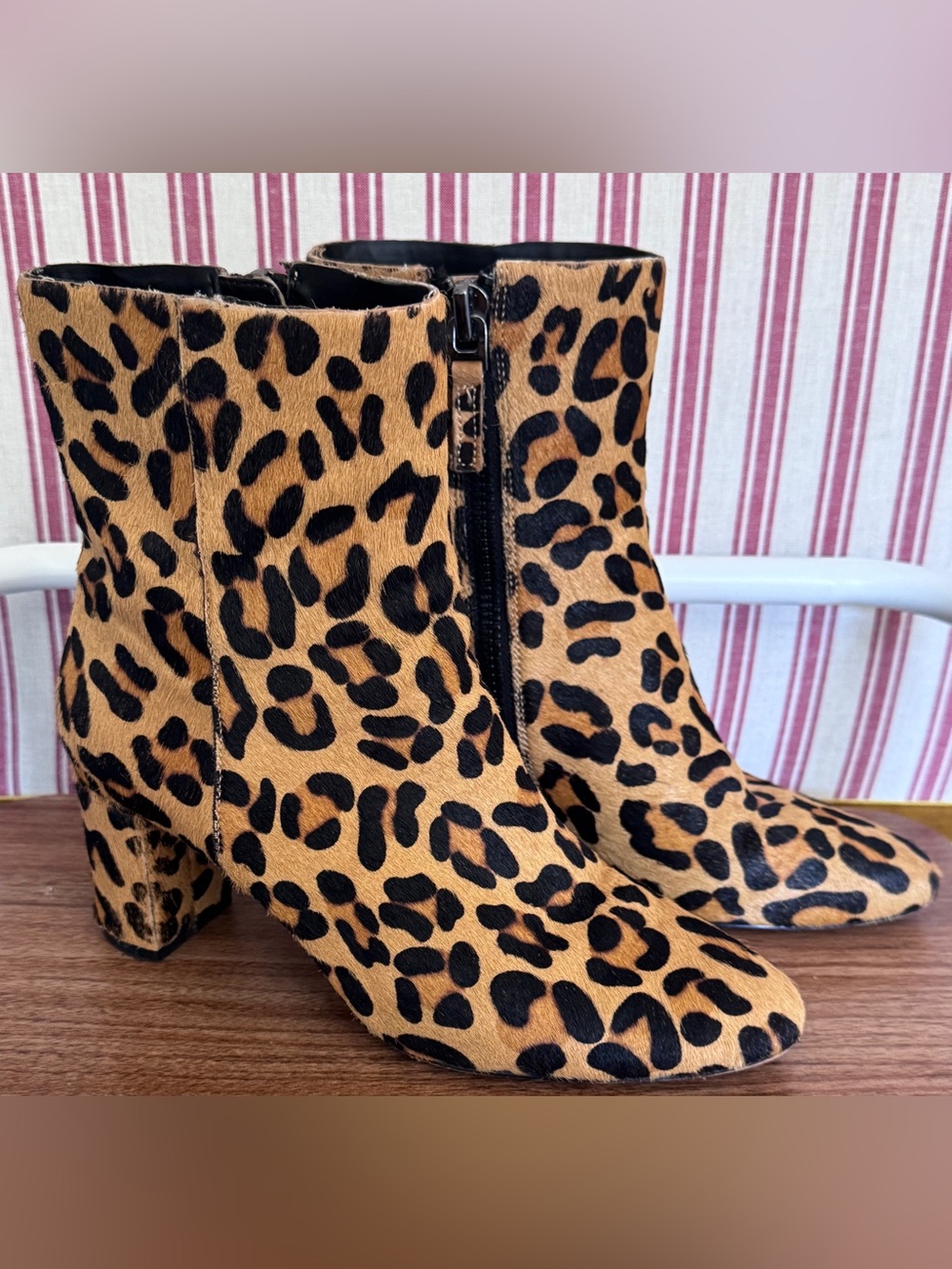 Banana Republic Leopard Print Ankle Boots - Size 7.5